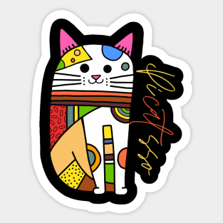 Picatsso, I Love Cats Sticker